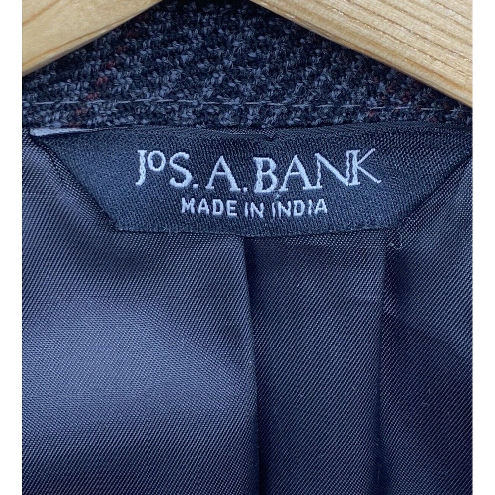 Jos A Bank Sport Coat Mens Size 44L Gray Single Breasted Vented Notch Two Button - Picture 3 of 16